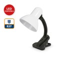 CHARLESTON: White table lamp with E27 socket, with clip