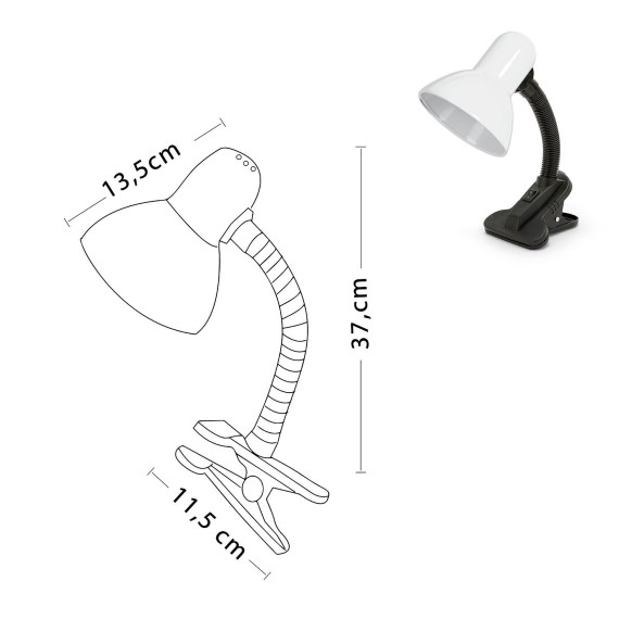 CHARLESTON: White table lamp with E27 socket,...