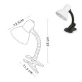 CHARLESTON: White table lamp with E27 socket, with clip