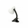 CHARLESTON: White table lamp with E27 socket, with clip