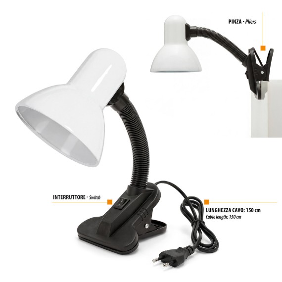 CHARLESTON: White table lamp with E27 socket,...