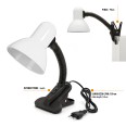 CHARLESTON: White table lamp with E27 socket, with clip