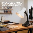 CHARLESTON: White table lamp with E27 socket, with clip