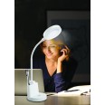 7-W-LED-Schreibtischlampe mit Berührungsschalter und Stifthalter. Weiß