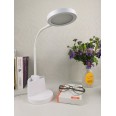 7-W-LED-Schreibtischlampe mit Berührungsschalter und Stifthalter. Weiß