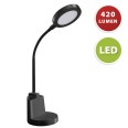 7-W-LED-Schreibtischlampe mit Berührungsschalter und Stifthalter. Schwarz.