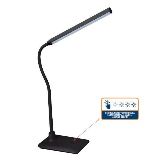 SLIM: Lampada da scrivania LED 6W, nera....