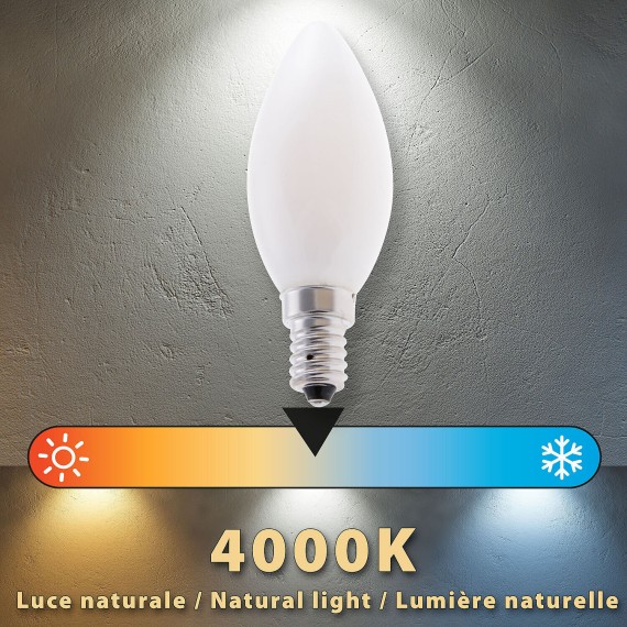 Opal Filament LED Bulb, Olive C35, 4W/470lm,...