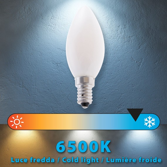 Opal Filament LED Bulb, Olive C35, 4W/470lm,...