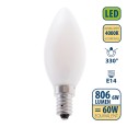 Opal Filament LED Bulb, Olive C35, 6W/806lm, E14 Base, 4000K