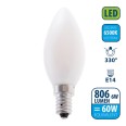 Opal Filament LED Bulb, Olive C35, 6W/806lm, E14 Base, 6500K