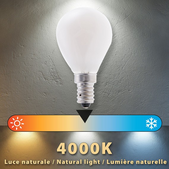 Opal Filament LED Bulb, P45 Sphere, 4W/470lm,...