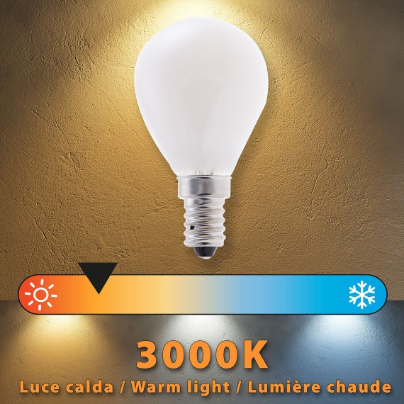 Opal Filament LED Bulb, P45 Sphere, 6W/806lm,...