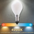 Opal Filament LED Bulb, P45 Sphere, 6W/806lm, E14 Base, 4000K