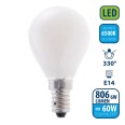 Opal Filament LED Bulb, P45 Sphere, 6W/806lm, E14 Base, 6500K