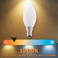 Opal Filament LED Bulb, Olive C35, 6W/806lm, E14 Base, 3000K