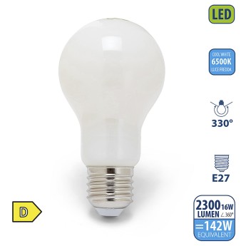 Opal Filament LED Bulb, Drop A75, 16W/2300lm, E27 Base,... 2