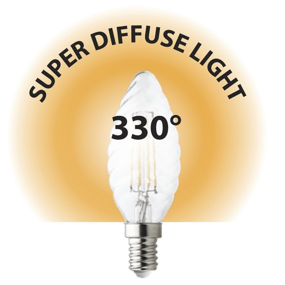 Lampadina LED a filamento, "Tortiglione" C35,...