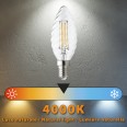Lampadina LED a filamento, "Tortiglione" C35, 4W/470lm, base E14, 4000K