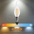 LED Filament Bulb, "Wind Gust" C35, 4W/470lm, E14 Base, 4000K