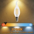 LED Filament Bulb, "Wind Gust" C35, 6W/806lm, E14 Base, 2700K