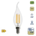 LED Filament Bulb, "Wind Gust" C35, 6W/806lm, E14 Base, 4000K