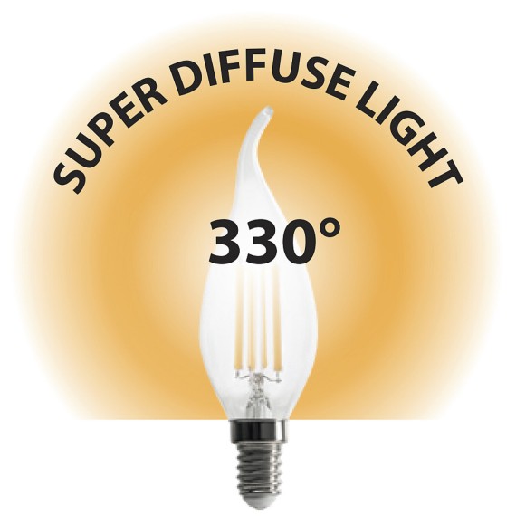 LED Filament Bulb, "Wind Gust" C35, 6W/806lm,...