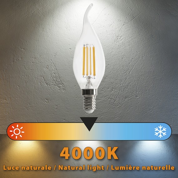 LED Filament Bulb, "Wind Gust" C35, 6W/806lm,...