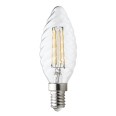 LED filament bulb, "Tortiglione" C35, 6W/806lm, E14 base, 2700K
