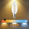 LED filament bulb, "Tortiglione" C35, 6W/806lm, E14 base, 2700K