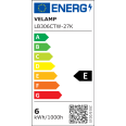 LED filament bulb, "Tortiglione" C35, 6W/806lm, E14 base, 2700K