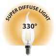 Ampoule LED à filament, « Rafale de vent » C35, 4 W/470 lm, culot E14, 2 700 K