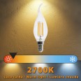 Ampoule LED à filament, « Rafale de vent » C35, 4 W/470 lm, culot E14, 2 700 K