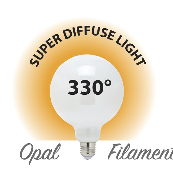Opal Filament LED Bulb, G125 Globe, 22W/3650lm,...