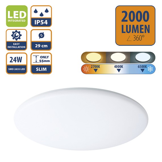 VIRGO: Plafoniera LED 24W, 2000 lumen con...