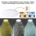 VIRGO XL: Plafoniera LED 36W, 3000 lumen con cambio colore, diametro 35cm. IP54. Bianco