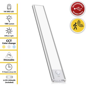 LACTEA: Wiederaufladbare 20 cm LED-Unterbauleuchte, 100... 2