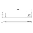 LACTEA: Wiederaufladbare 20 cm LED-Unterbauleuchte, 100 Lumen, mit Farbtemperaturregelung. Silber.
