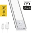 LACTEA XL: Wiederaufladbare 40 cm LED-Unterbauleuchte, 150 Lumen, mit Farbtemperaturregelung. Silber.