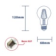 Opal Filament LED Bulb, Drop A68, 13W/1800lm, E27 Base, 4000K