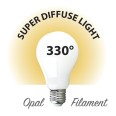 Opal Filament LED Bulb, Drop A68, 13W/1800lm, E27 Base, 4000K