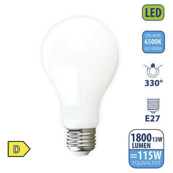 Opal Filament LED Bulb, Drop A68, 13W/1800lm, E27 Base,... 2