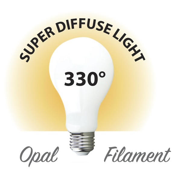 Opal Filament LED Bulb, Drop A75, 16W/2300lm,...