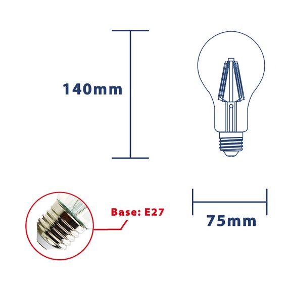 Opal Filament LED Bulb, Drop A75, 16W/2300lm,...