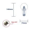Opal Filament LED Bulb, Drop A75, 16W/2300lm, E27 Base, 4000K
