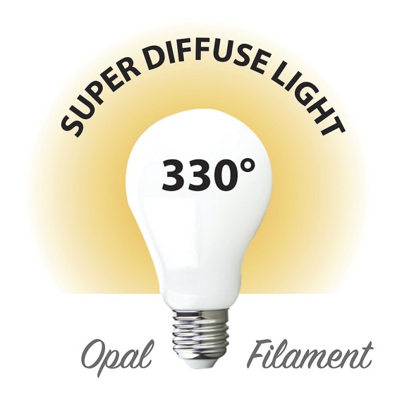 Opal Filament LED Bulb, Drop A68, 13W/1800lm,...