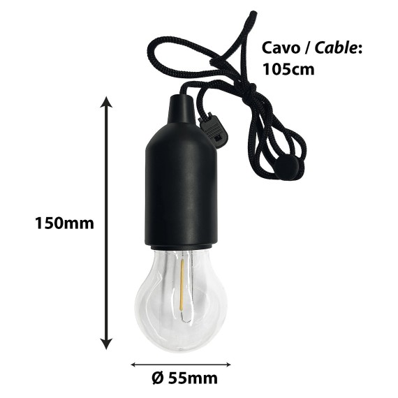 RETRO: LED-Glühlampe mit Kabel – Warmes Licht