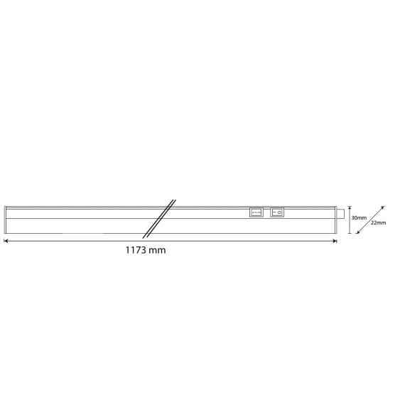 Éclairage sous meuble LED, 14 W, longueur 117,3...