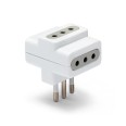 Triple adapter with: 3 10A sockets and 10A plug