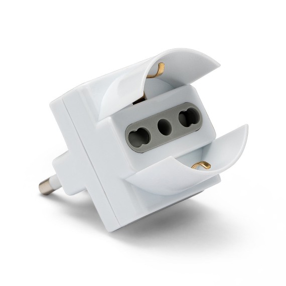 3-fach-Adapter: 1 Schuko-Steckdose (10/16 A) +...